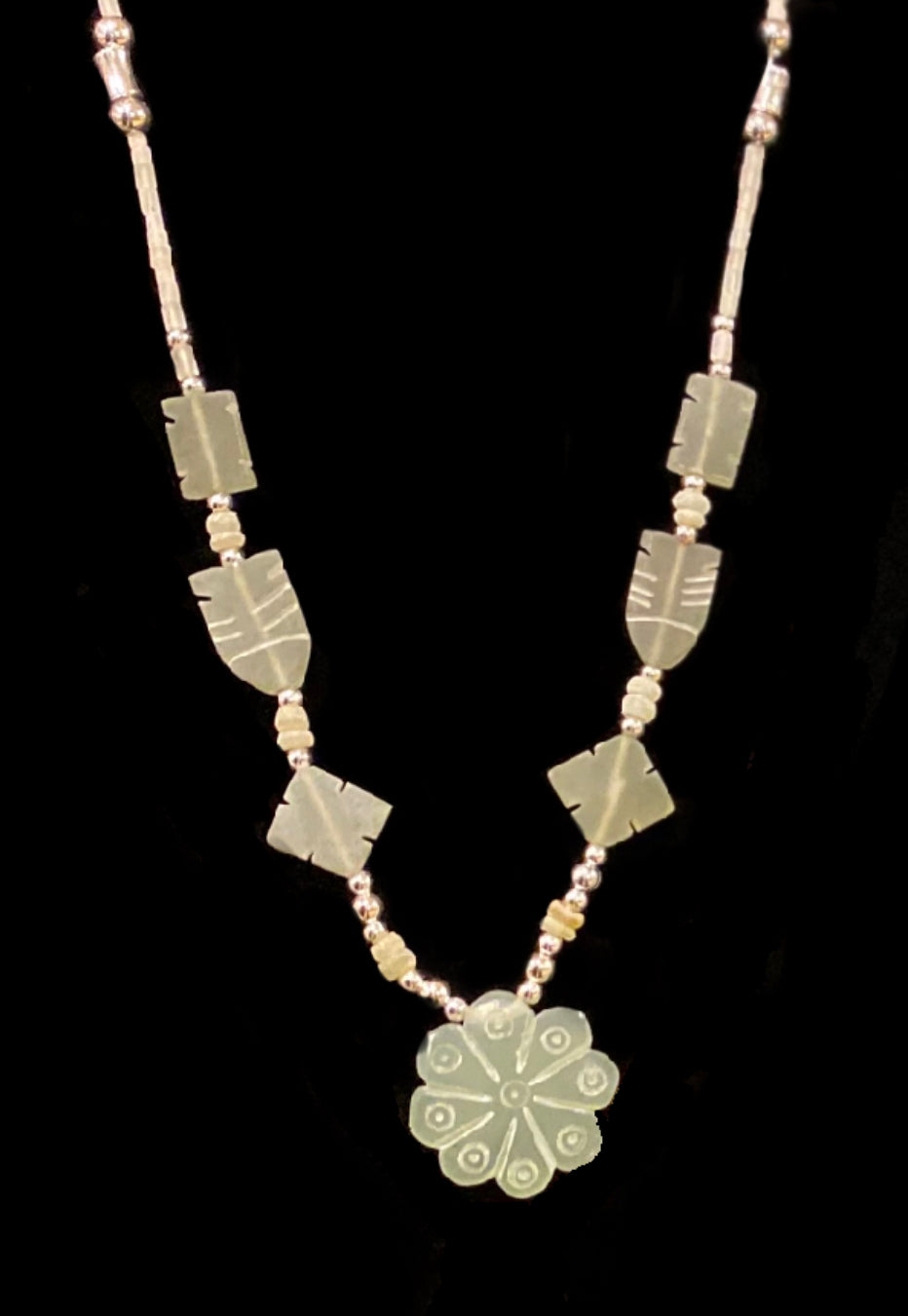 Green Flower Handmade Necklace