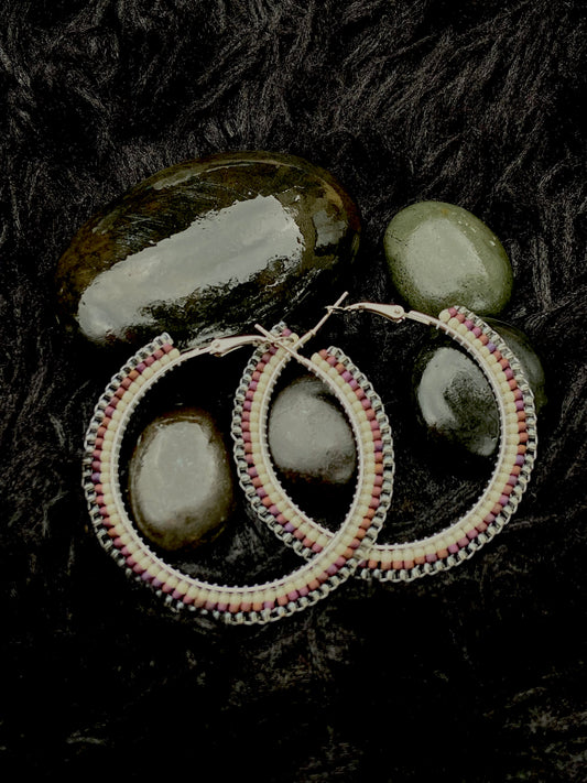 Beautiful Beaded Hula Hoop earrings